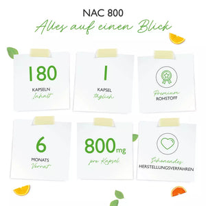 NAC - N-Acetyl L-Cystein 180 Kapseln mit je 800 mg