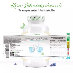 Hyaluronsäure 500 mg, 180 Kapseln