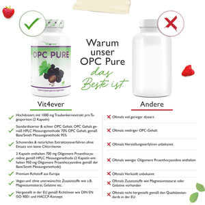 OPC Pure - 500 mg Traubenkernextrakt - 300 Kapseln
