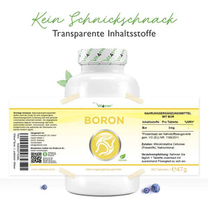 Bor / Boron 365 - 3 mg - Spurenelement (365 Tabletten)