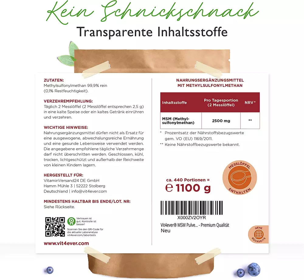 MSM Pulver  kristallines Methylsulfonylmethan 