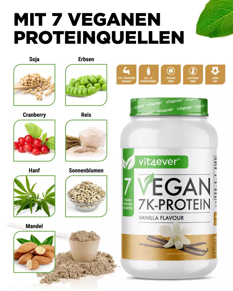 Vegan 7K Protein - 1kg - Rein pflanzlich 