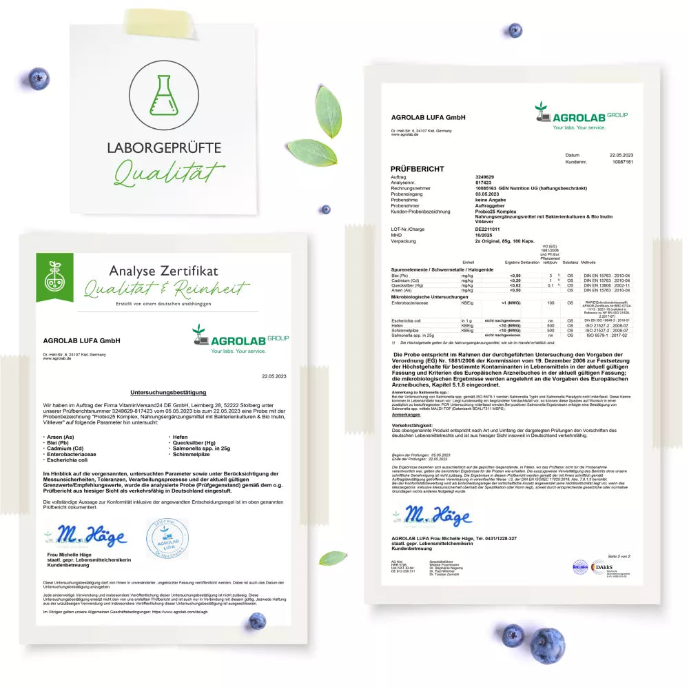 Probiotika Darmgesundheit Komplex - Darm-Kulturen Komplex mit 27 Milliarden Darmbakterien + Inulin