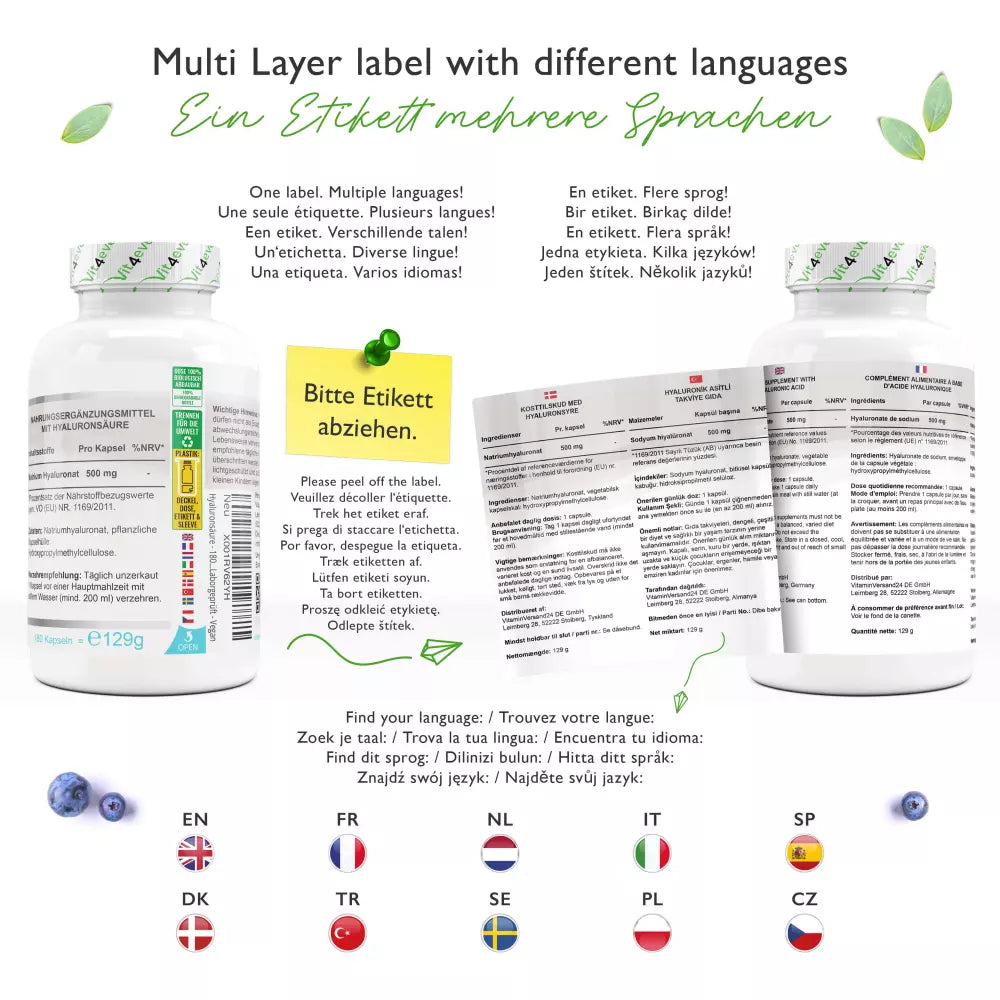 Hyaluronsäure (180 Kapseln a500mg)
