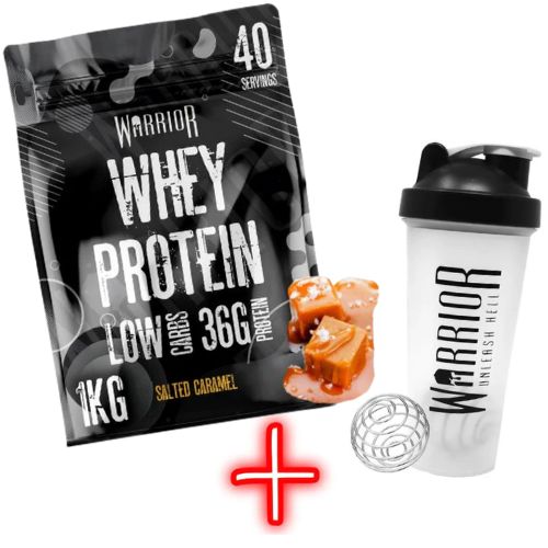 Warrior Protein Whey Eiweißpulver inklusive Shaker für Eiweiß und Sportgetränke