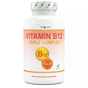 Vitamin B12 Triple Komplex - 240 Tabletten - Folat 5-MTHF Quatrefolic®