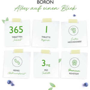 Bor / Boron 365 - 3 mg - Spurenelement (365 Tabletten)