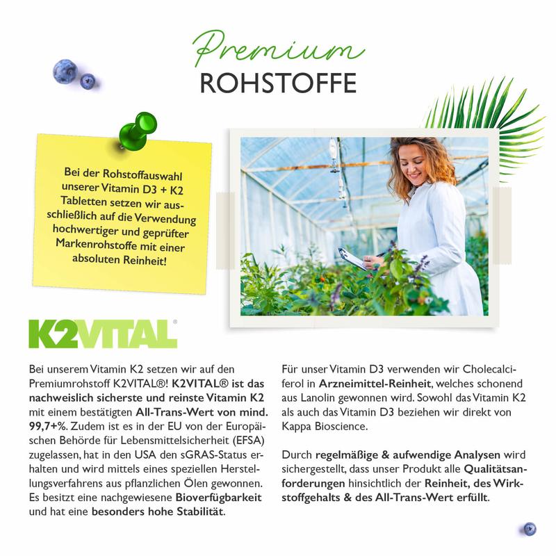 Vitamin D3 5.000 I.E. + Vitamin K2 100 mcg  (240 Tabletten)
