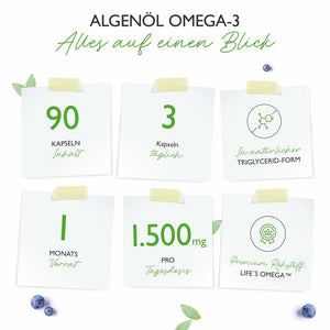 Omega-3 -Vegan aus Algenöl- DHA & EPA