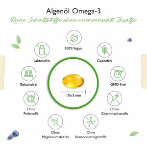 Omega-3 -Vegan aus Algenöl- DHA & EPA