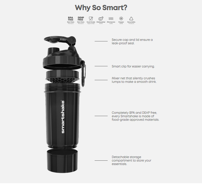 SmartShake Original2Go 27 oz. All-In-One Storage Solution Shaker